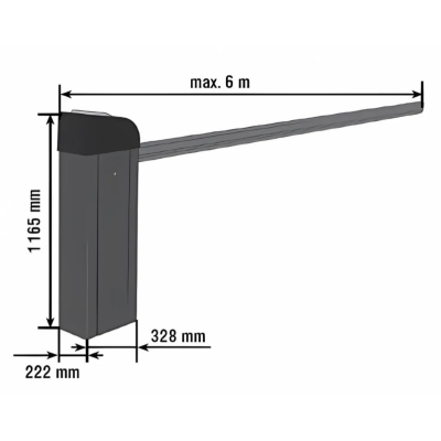 DoorHan BARRIER-PRO-6000 базовый комплект шлагбаума со стрелой 6 метров, Длина стрелы: 6200, Форма стрелы: прямоугольная, изображение 6