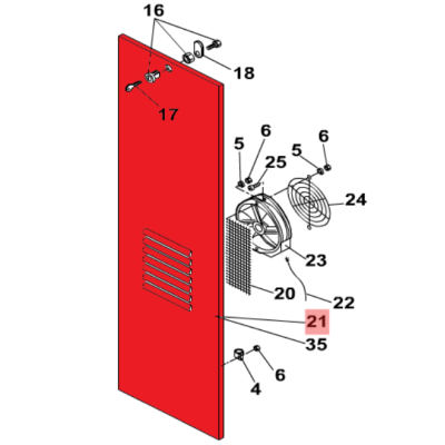 FAAC Дверца корпуса RAL 2004 для шлагбаумов серий 620 SR, 640, 7270655, изображение 2