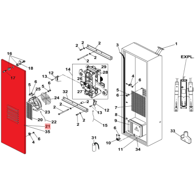 FAAC Дверца корпуса RAL 2004 для шлагбаумов серий 620 SR, 640, 7270655, изображение 3