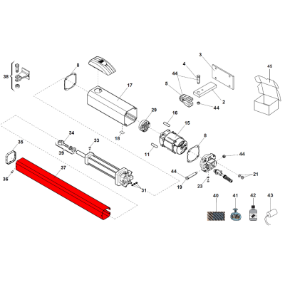 7272125 кожух декоративный FAAC для привода распашных ворот серии 422, изображение 2