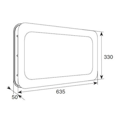 Окно акриловое для ворот DOORHAN с двойным стеклом размер 635х330 мм DH85603, изображение 2