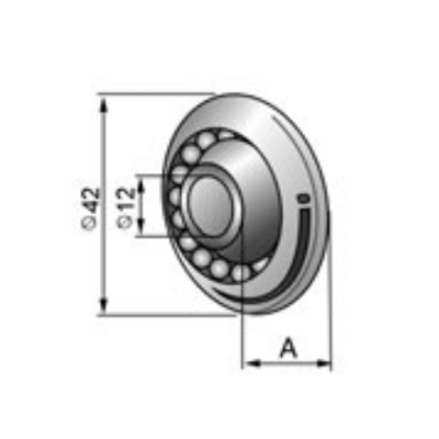BB42 - подшипник стальной, со стальным внутренним кольцом для рольставней (роллет) ALUTECH (Алютех), изображение 3