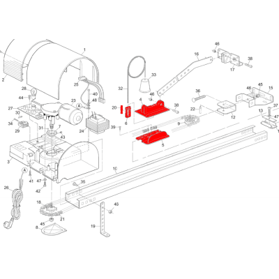 PRSH01 каретка в сборе для приводов секционных ворот серии SHEL, изображение 4