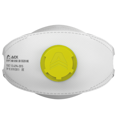 Респиратор DSK 3D 5520 НK с клапаном FFP1 NR D трехпанельный