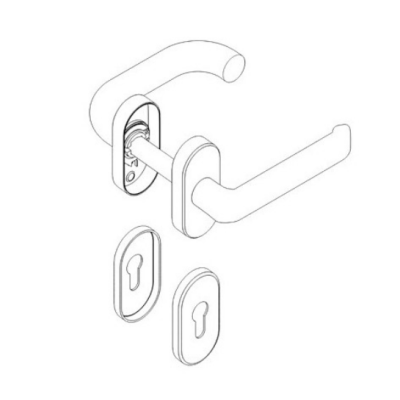 Ручка со спиральной пружиной для калитки секционных ворот. Штифт 8. Нержавеющая сталь Левая, DH25134L, изображение 4