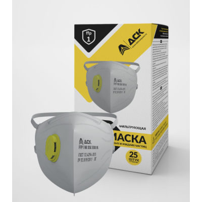 Респиратор складной DSK 5500 НК с клапаном выдоха FFP1 NR D, изображение 8