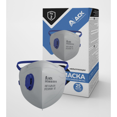 Респиратор DSK 5501 НK с клапаном FFP2 NR D складной, изображение 8