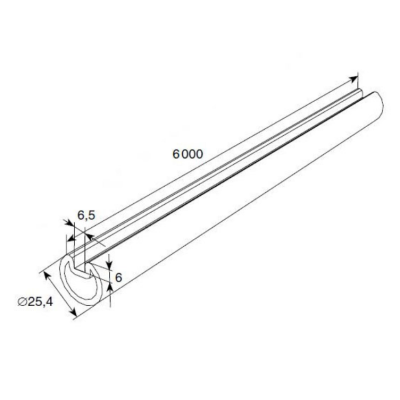 Вал пустотелый с пазом под шпонку DOORHAN, 25018/M, изображение 2