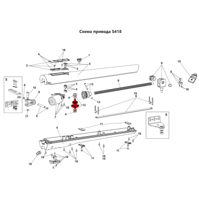 FAAC 60202215 : Вал разблокировки в сборе для приводов 409/411/413/415 серий, 60202215, изображение 6