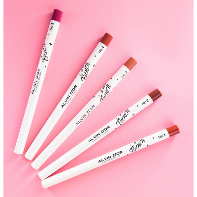 ALVIN D’OR Водостойкий гелевый карандаш для губ WATERPROOF GEL LIP PENCIL A LA FRENCH, 02 тон wine (винный), Цвет: wine (винный), изображение 5