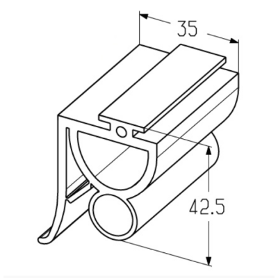 ALUTECH: 4000325 - вставка уплотнительная IS4. Уплотнитель нижний секционных ворот., изображение 4