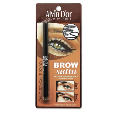 ALVIN D’OR Карандаш для бровей (карандаш+пудра) Brow Satin, 03 Dark grey, Цвет: dark grey 