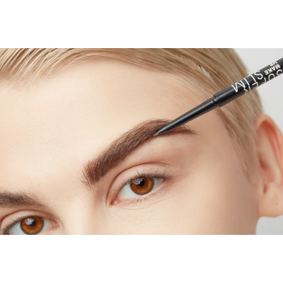 ALVIN D’OR Карандаш для бровей механический с щеточкой Super Slim, 02 Тёмно-коричневый, Цвет: темно-коричневый, изображение 6