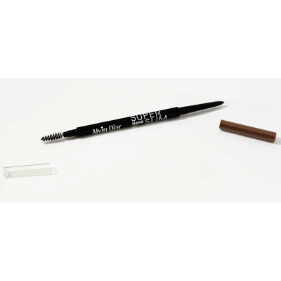 ALVIN D’OR Карандаш для бровей механический с щеточкой Super Slim, 02 Тёмно-коричневый, Цвет: темно-коричневый, изображение 3