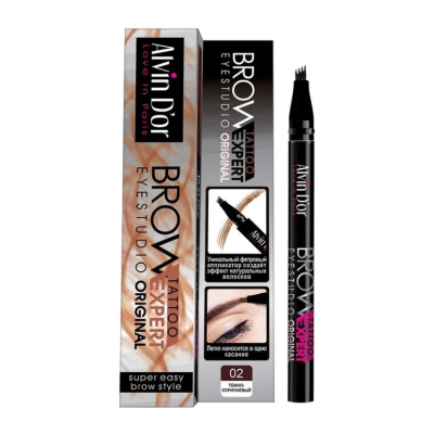 ALVIN D’OR Лайнер для бровей BROW TATTOO, 02 Темно-коричневый, Цвет: темно-коричневый, изображение 2
