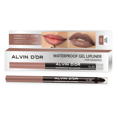 ALVIN D’OR P-21 карандаш для губ гелевый водостойкий Lipliner for shading, цвет: тон 03 нюдовый, Цвет: нюдовый