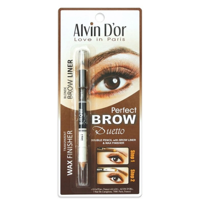 ALVIN D’OR Профессиональный дуэт для бровей карандаш + воск Brow Perfect, 04 Blonde, Цвет: blonde