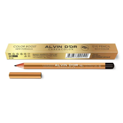 Alvin D'or Карандаш для глаз RICH COLOR P-19, тон 01 настоящий черный, Цвет: настоящий черный