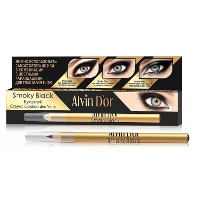 ALVIN D’OR Карандаш для глаз SMOKY BLACK, черный