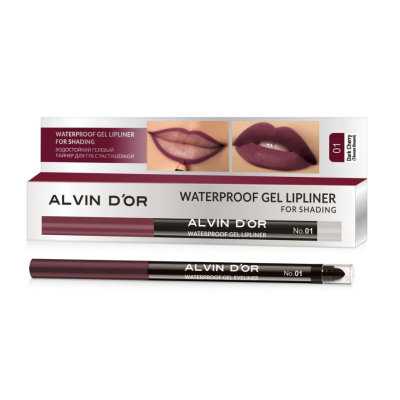 ALVIN D’OR P-21 карандаш для губ гелевый водостойкий Lipliner for shading, цвет: тон 01 темная вишня, Цвет: темная вишня