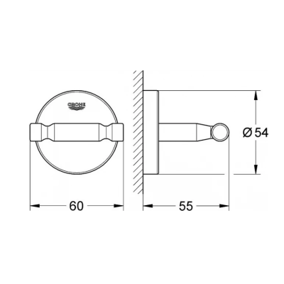 Крючок для ванной Grohe BauCosmopolitan 40461001 хром, изображение 3
