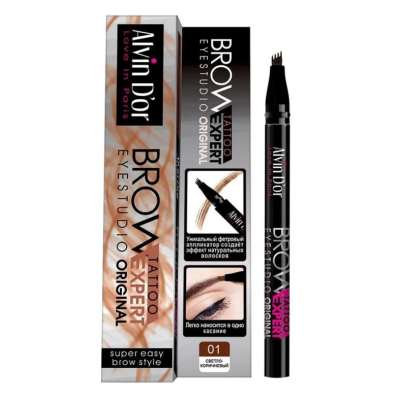 ALVIN D’OR Лайнер для бровей BROW TATTOO, 01 Светло-коричневый, Цвет: светло-коричневый, изображение 2