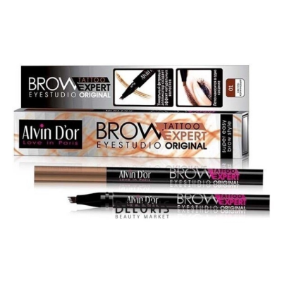 ALVIN D’OR Лайнер для бровей BROW TATTOO, 01 Светло-коричневый, Цвет: светло-коричневый, изображение 3