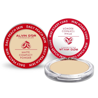ALVIN D’OR Пудра компактная Daily Peach Skin, 04 Caramel Beige, Цвет: caramel beige