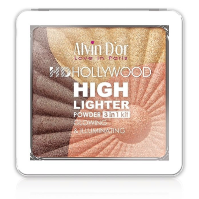 Alvin D'or Пудровый хайлайтер HD Hollywood Glow Illuminating HL-01, тон 03 теплый бронзовый, Цвет: теплый бронзовый