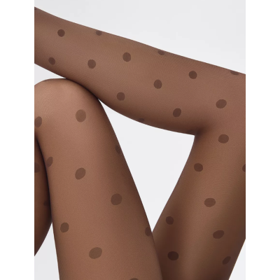 Колготки LA LUNA 20 den с рисунком в горошек фантазийные, цвет cappuccino min, размер 4, Цвет: cappuccino min, Размер EU: 4/L, изображение 6