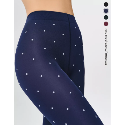 Колготки MICRO POIS 100 den с рисунком горошек, теплые, blu min, размер 4, Цвет: blu min, Размер EU: 4/L, Рост: 170-180, изображение 3