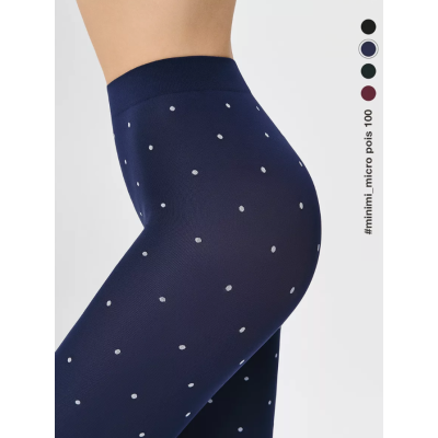 Колготки MICRO POIS 100 den с рисунком горошек, теплые, blu min, размер 3, Цвет: blu min, Размер EU: 3/M, Рост: 165-170, изображение 4