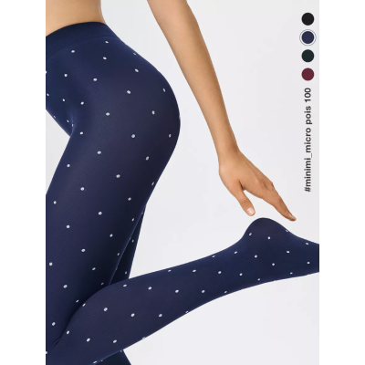 Колготки MICRO POIS 100 den с рисунком горошек, теплые, blu min, размер 4, Цвет: blu min, Размер EU: 4/L, Рост: 170-180, изображение 7