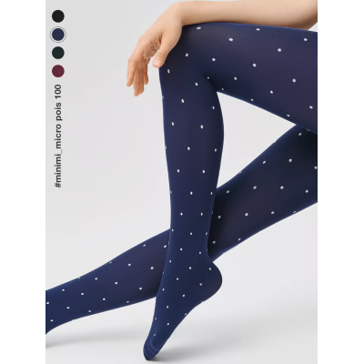 Колготки MICRO POIS 100 den с рисунком горошек, теплые, blu min, размер 3, Цвет: blu min, Размер EU: 3/M, Рост: 165-170, изображение 8