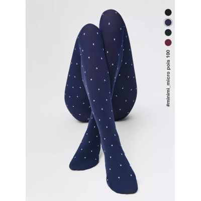 Колготки MICRO POIS 100 den с рисунком горошек, теплые, blu min, размер 3, Цвет: blu min, Размер EU: 3/M, Рост: 165-170, изображение 9