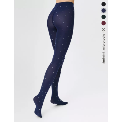 Колготки MICRO POIS 100 den с рисунком горошек, теплые, blu min, размер 4, Цвет: blu min, Размер EU: 4/L, Рост: 170-180, изображение 2