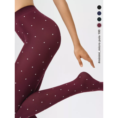 Колготки MICRO POIS 100 den с рисунком горошек, теплые, bordo min, размер 3, Цвет: bordo min, Размер EU: 3/M, Рост: 165-170, изображение 7