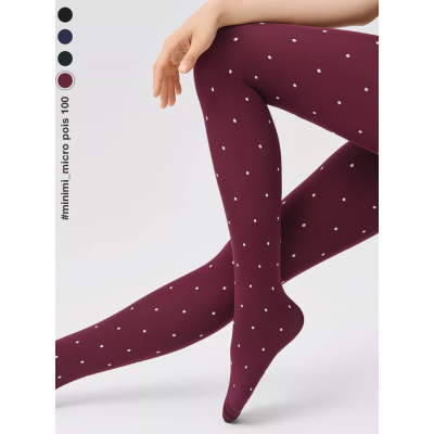 Колготки MICRO POIS 100 den с рисунком горошек, теплые, bordo min, размер 3, Цвет: bordo min, Размер EU: 3/M, Рост: 165-170, изображение 8