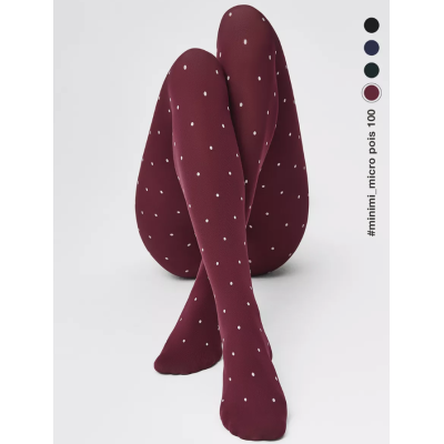 Колготки MICRO POIS 100 den с рисунком горошек, теплые, bordo min, размер 3, Цвет: bordo min, Размер EU: 3/M, Рост: 165-170, изображение 9