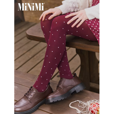Колготки MICRO POIS 100 den с рисунком горошек, теплые, bordo min, размер 3, Цвет: bordo min, Размер EU: 3/M, Рост: 165-170, изображение 10