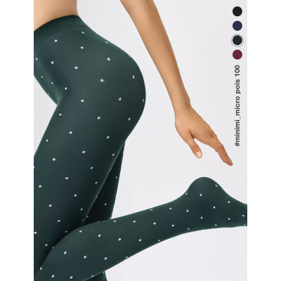 Колготки MICRO POIS 100 den с рисунком горошек, теплые, verde foresta, размер 3, Цвет: verde foresta, Размер EU: 3/M, Рост: 165-170, изображение 7