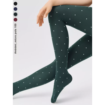 Колготки MICRO POIS 100 den с рисунком горошек, теплые, verde foresta, размер 4, Цвет: verde foresta, Размер EU: 4/L, Рост: 170-180, изображение 8