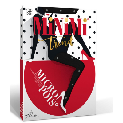 Колготки MICRO POIS 100 den с рисунком горошек, теплые, nero, размер 2, Цвет: nero, Размер EU: 2/S, Рост: 160-165