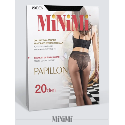 Колготки с трусиками в виде бабочки MINIMI PAPILLON 20 mineral min, размер 2, Цвет: mineral min, Размер EU: 2/S