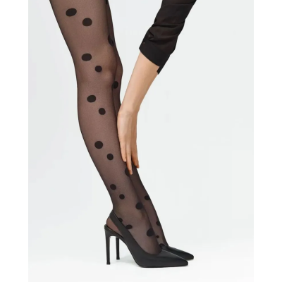 Колготки REGINA 20 den с рисунком в горошек, фантазийные. Nero, размер 4, Цвет: nero, Размер EU: 4/L, изображение 2