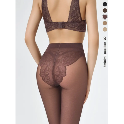 Колготки с трусиками в виде бабочки MINIMI PAPILLON 20 cappuccino min, размер 3, Цвет: cappuccino min, Размер EU: 3/M, изображение 4