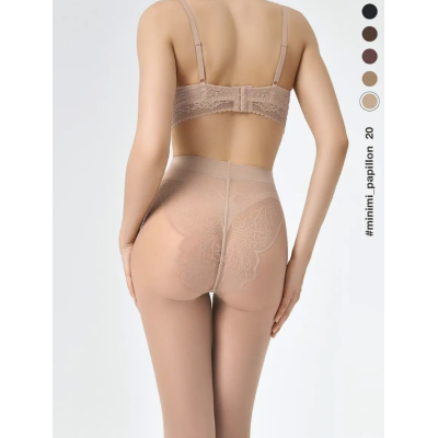Колготки с трусиками в виде бабочки MINIMI PAPILLON 20 caramello min, размер 3, Цвет: caramello min, Размер EU: 3/M, изображение 3