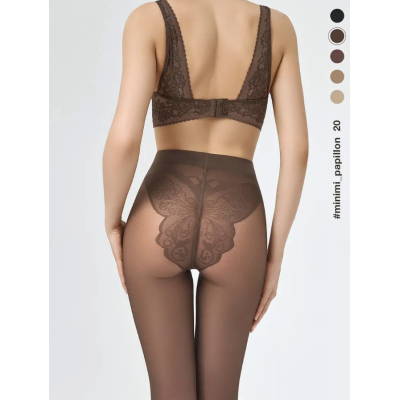 Колготки с трусиками в виде бабочки MINIMI PAPILLON 20 mineral min, размер 2, Цвет: mineral min, Размер EU: 2/S, изображение 4