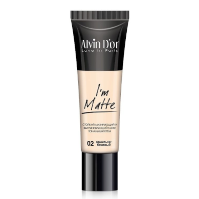 ALVIN D’OR Матовый тональный крем I'M MATTE, 02 Ванильно-бежевый, Цвет: ванильно-бежевый