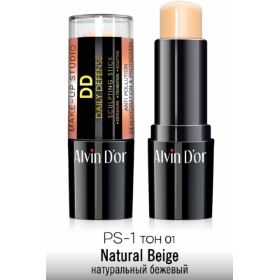 Alvin D'or Стик корректор DD 3х1 Daily Defence PS-1 тон 01 натуральный бежевый, Цвет: натуральный бежевый, изображение 2